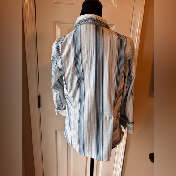 Apostrophe Multicolor Striped Women’s Shirt -large petite - Picture 6 of 7